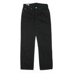 LEE COOPER Mens Cotton Blend Black Regular Straight Trousers W31 L30 Classic Zip