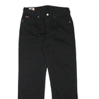 LEE COOPER Mens Cotton Blend Black Regular Straight Trousers W31 L30 Classic Zip