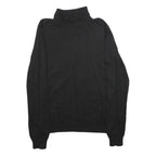 H&M Womens Black Plain Turtleneck Regular Knit Jumper Size S Lightweight