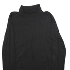 H&M Womens Black Plain Turtleneck Regular Knit Jumper Size S Lightweight