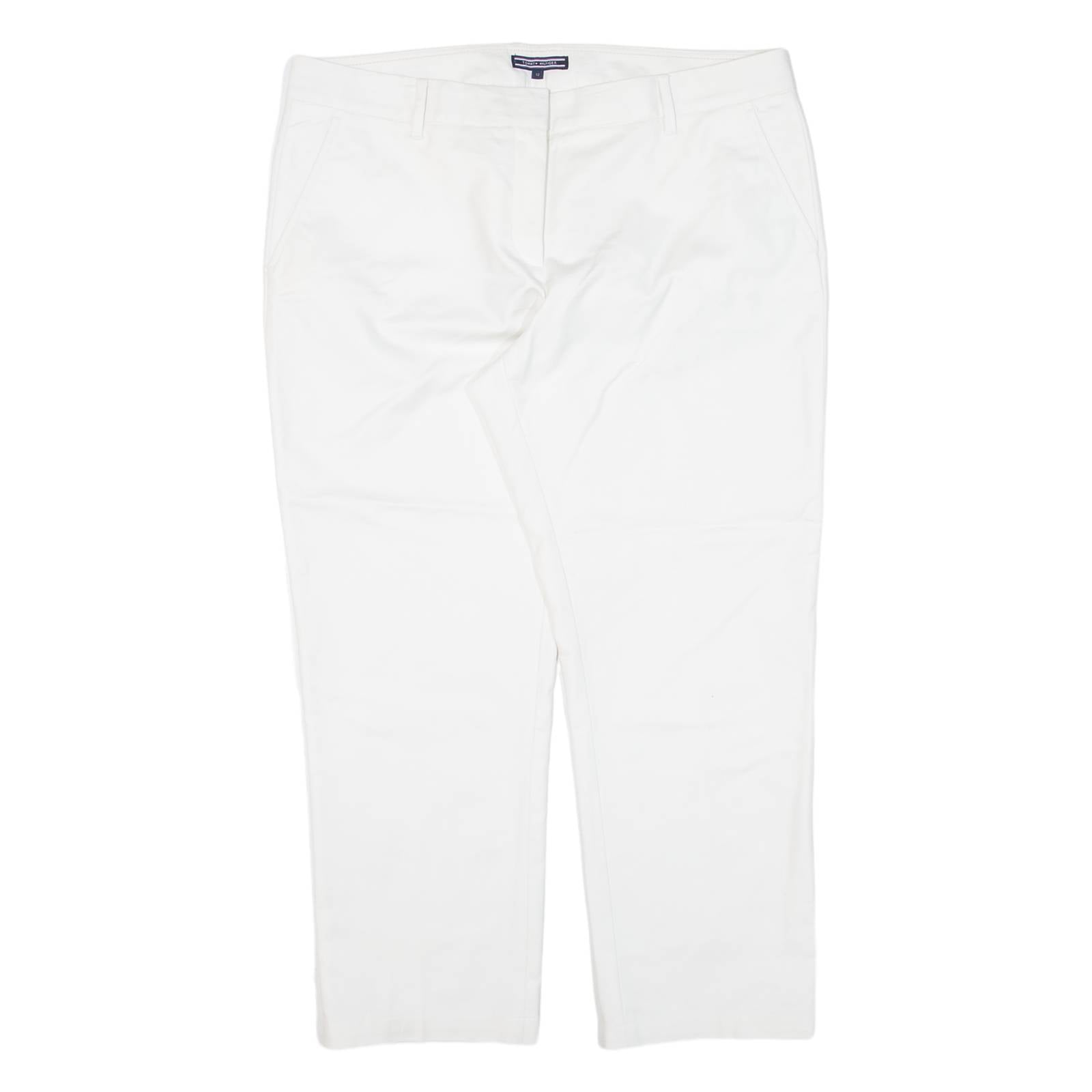TOMMY HILFIGER Womens Trousers White Regular Straight W36 L24