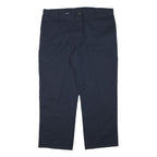 DICKIES Mens Navy Cotton Blend Regular Fit Straight Leg Trousers W42 L29