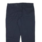 DICKIES Mens Navy Cotton Blend Regular Fit Straight Leg Trousers W42 L29