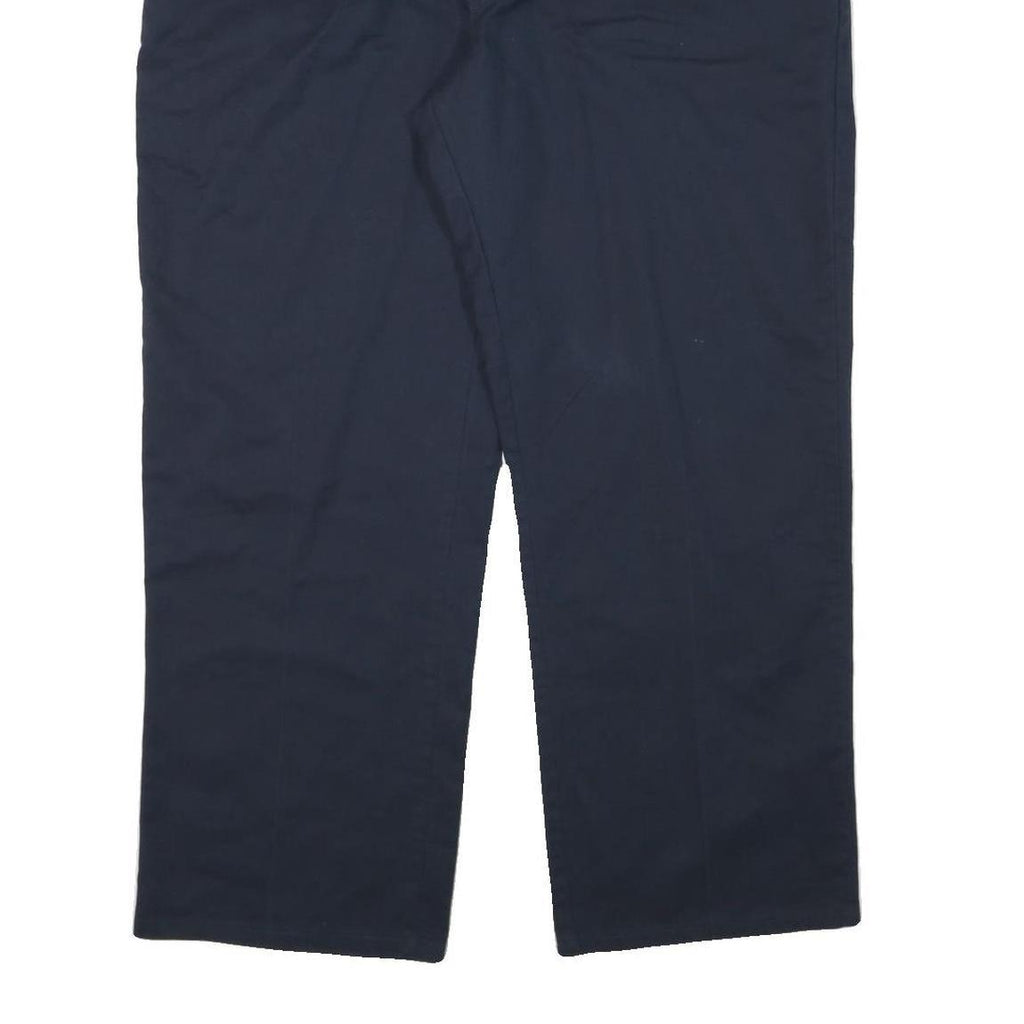 DICKIES Mens Navy Cotton Blend Regular Fit Straight Leg Trousers W42 L29