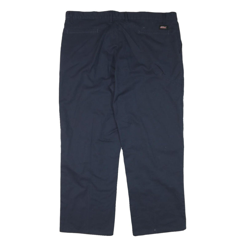 DICKIES Mens Navy Cotton Blend Regular Fit Straight Leg Trousers W42 L29
