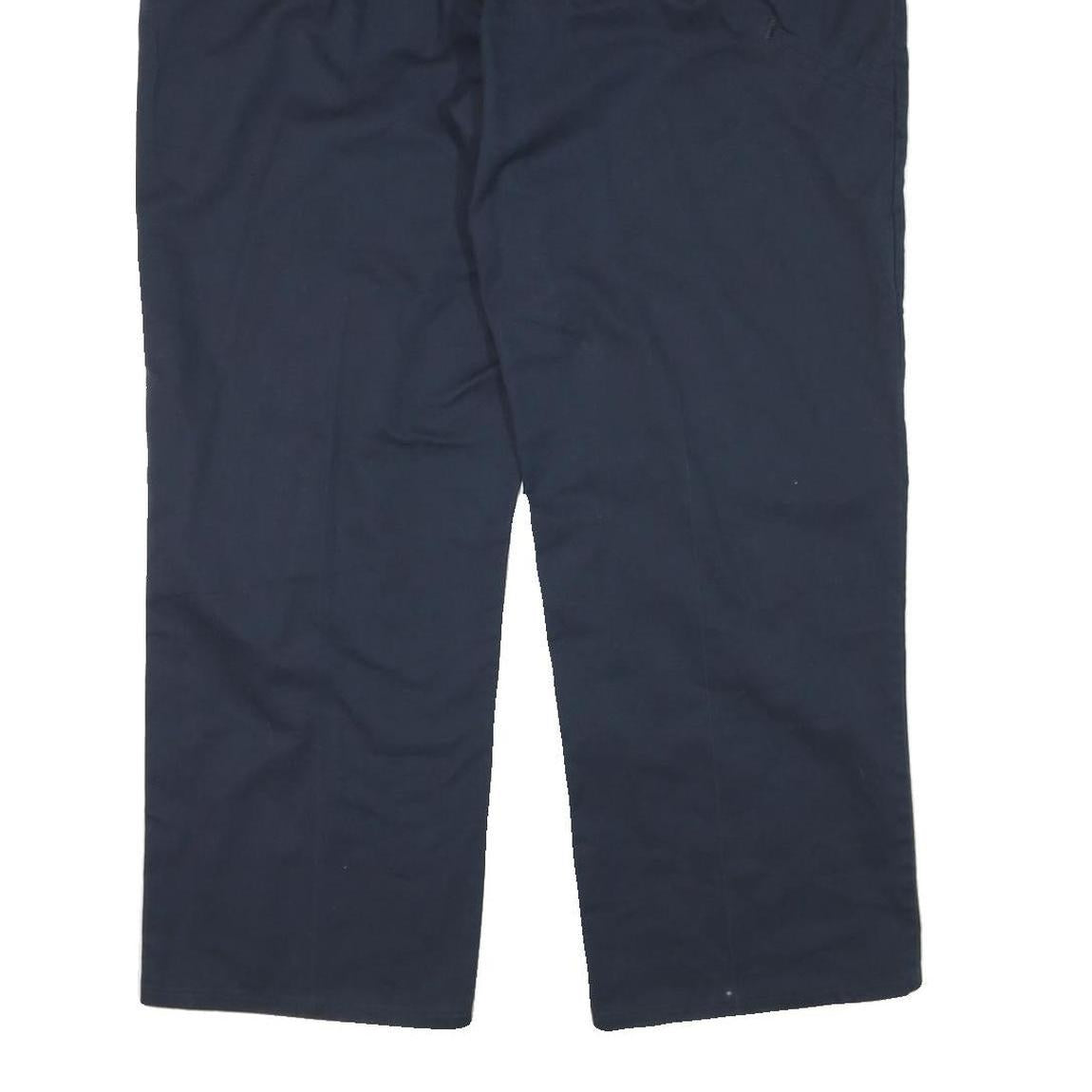 DICKIES Mens Navy Cotton Blend Regular Fit Straight Leg Trousers W42 L29