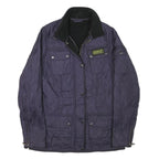 BARBOUR INTERNATIONAL Womens Navy Blue Quilted Jacket UK 6 Polyester Blend Zip