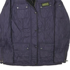 BARBOUR INTERNATIONAL Womens Navy Blue Quilted Jacket UK 6 Polyester Blend Zip