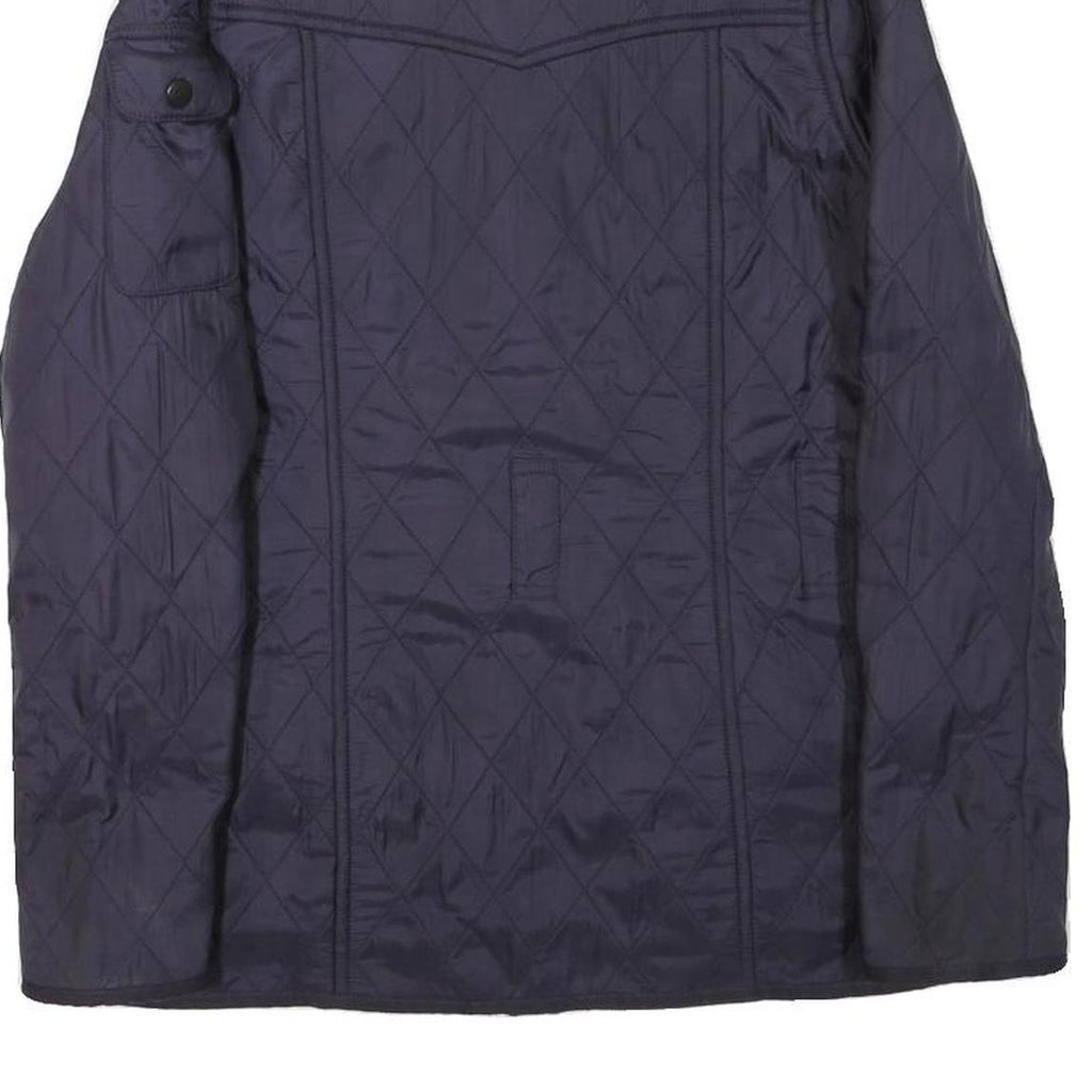 BARBOUR INTERNATIONAL Womens Navy Blue Quilted Jacket UK 6 Polyester Blend Zip