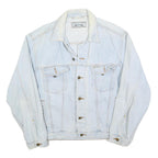 AUTHENTIC CLOTHING Mens Light Blue Denim Jacket L Cotton Button Plain Classic