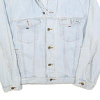 AUTHENTIC CLOTHING Mens Light Blue Denim Jacket L Cotton Button Plain Classic