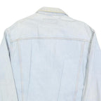 AUTHENTIC CLOTHING Mens Light Blue Denim Jacket L Cotton Button Plain Classic