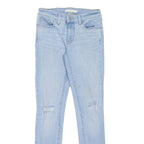 LEVI'S 711 Distressed Womens Jeans Blue Slim Skinny Stone Wash W25 L30