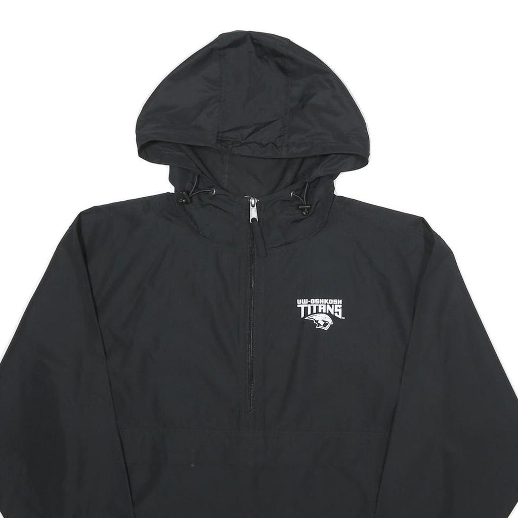 CHAMPION Mens Black S Hooded Jacket Polyester Plain Lightweight S