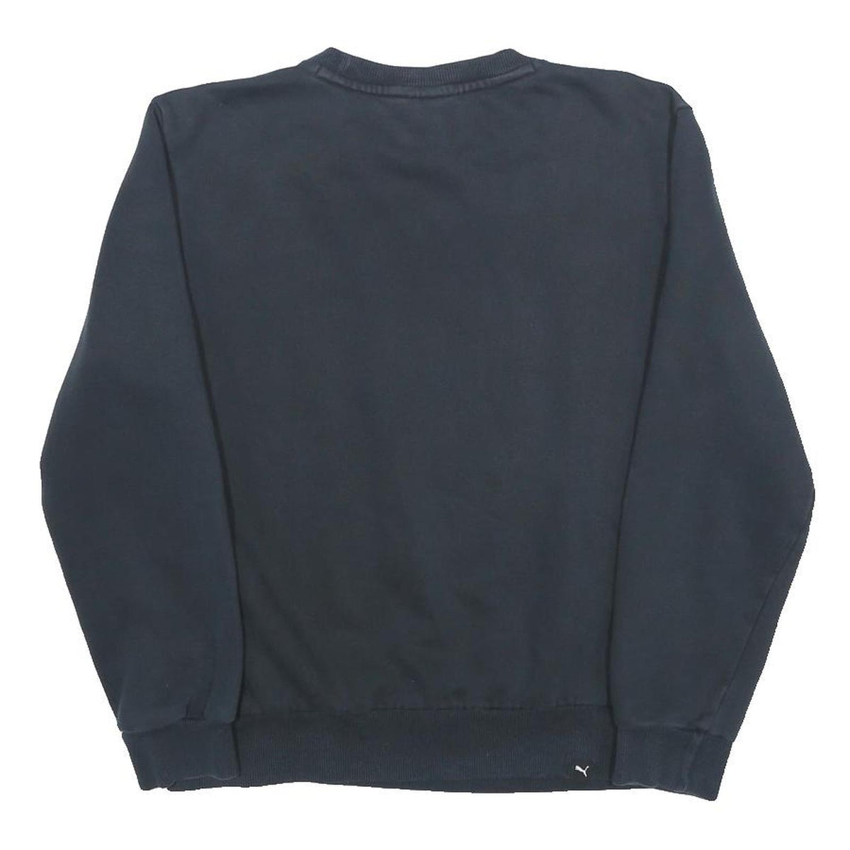 PUMA Womens Black Crew Neck Pullover Sweatshirt Logo S Cotton Blend Jersey