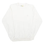BACKGAMMON Mens White Sweatshirt Crew Neck S Cotton Pullover Casual Classic