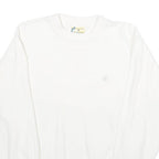 BACKGAMMON Mens White Sweatshirt Crew Neck S Cotton Pullover Casual Classic