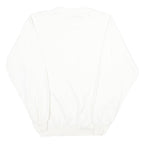 BACKGAMMON Mens White Sweatshirt Crew Neck S Cotton Pullover Casual Classic