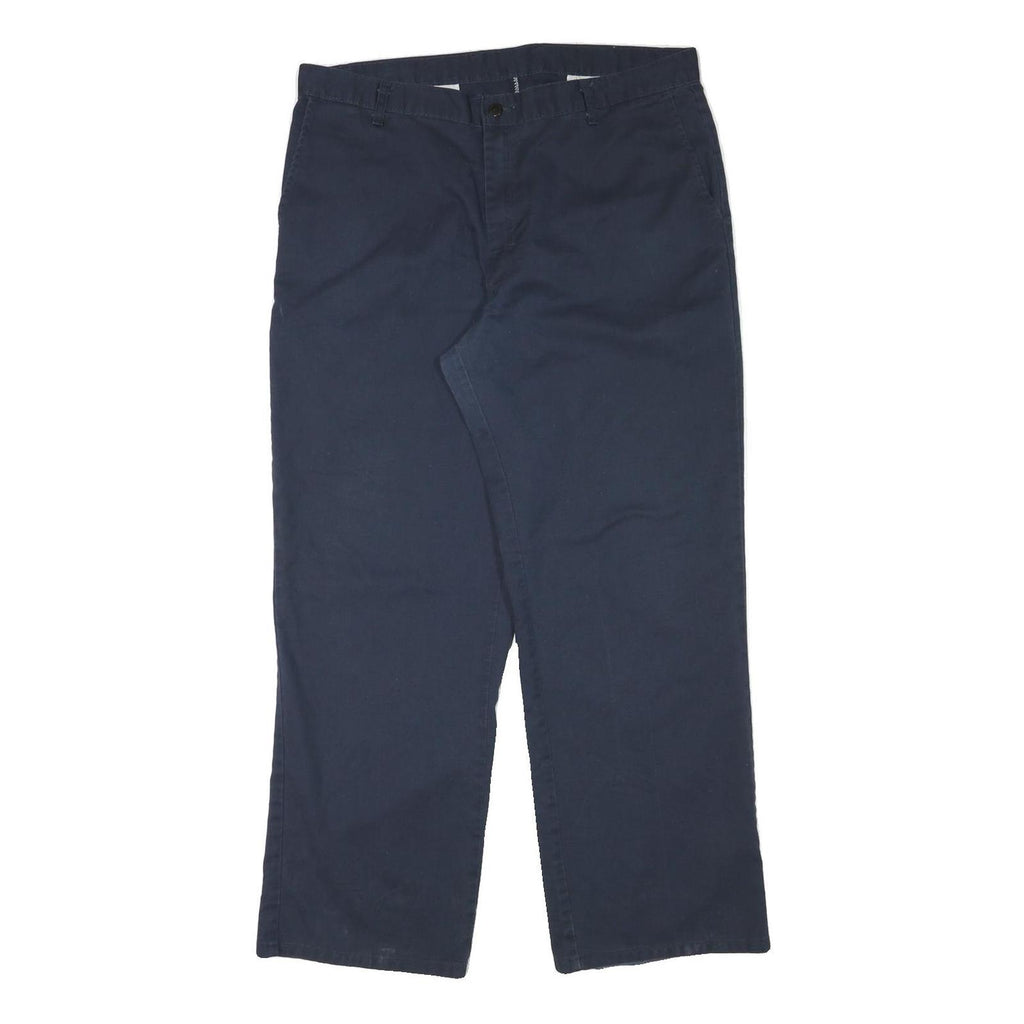 DICKIES Mens Navy Regular Fit Straight Cotton Blend Trousers W37 L30