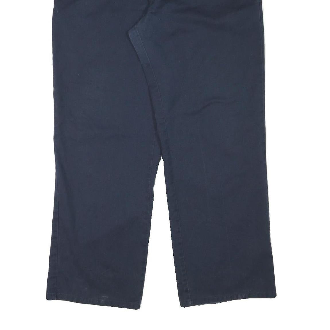 DICKIES Mens Navy Regular Fit Straight Cotton Blend Trousers W37 L30