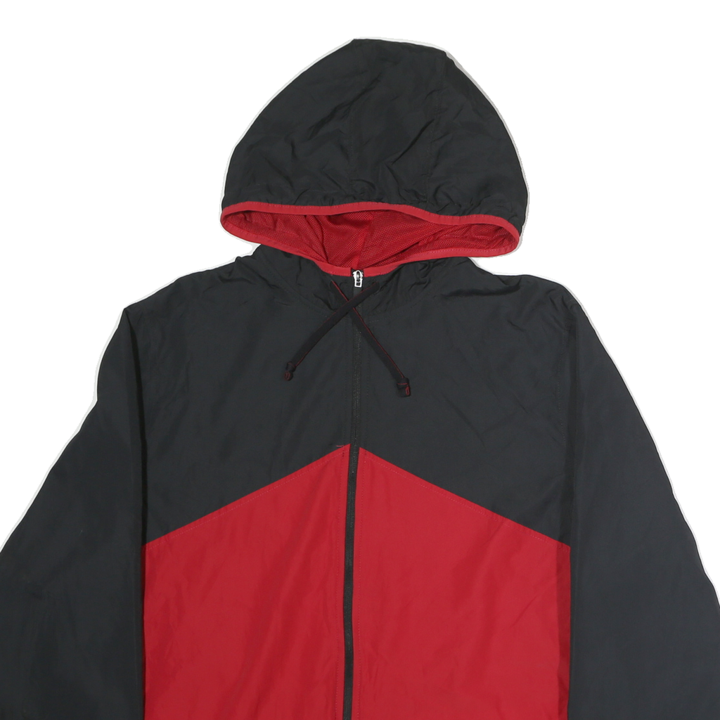 STARTER Mens Black & Red Zip Up Hooded Track Jacket 2XL Polyester Blend