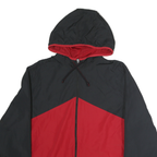 STARTER Mens Black & Red Zip Up Hooded Track Jacket 2XL Polyester Blend