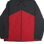 STARTER Mens Black & Red Zip Up Hooded Track Jacket 2XL Polyester Blend