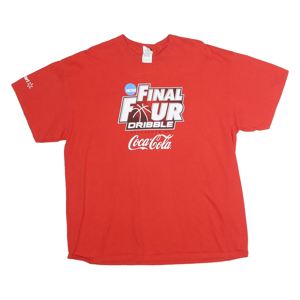 NCAA Mens Red Final Four Dribble Coca-Cola Short Sleeve Crew Neck T-Shirt 2XL