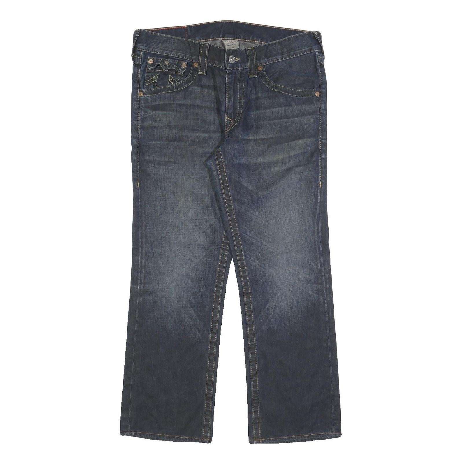 TRUE RELIGION Mens Jeans Regular Straight Denim Medium W33 L30 Stylish