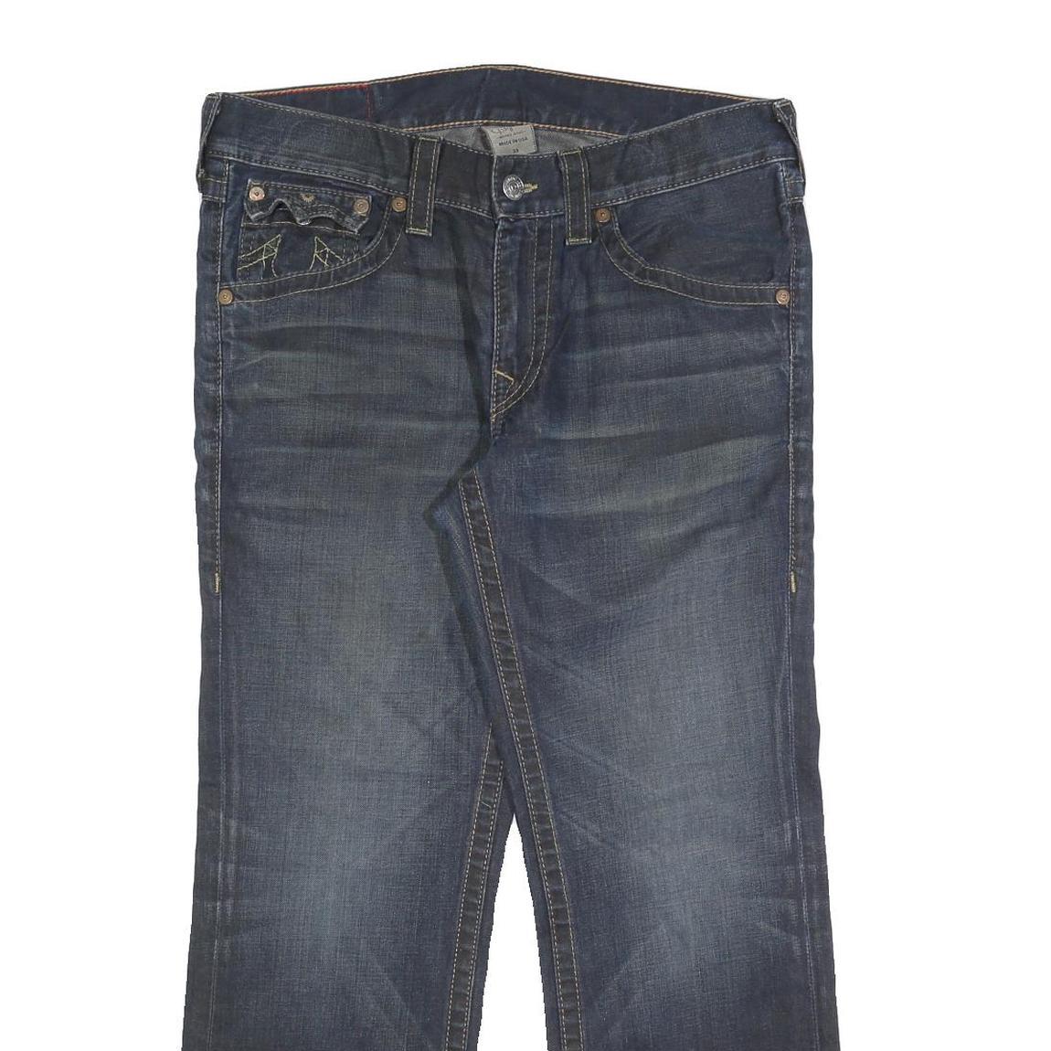 TRUE RELIGION Mens Jeans Regular Straight Denim Medium W33 L30 Stylish