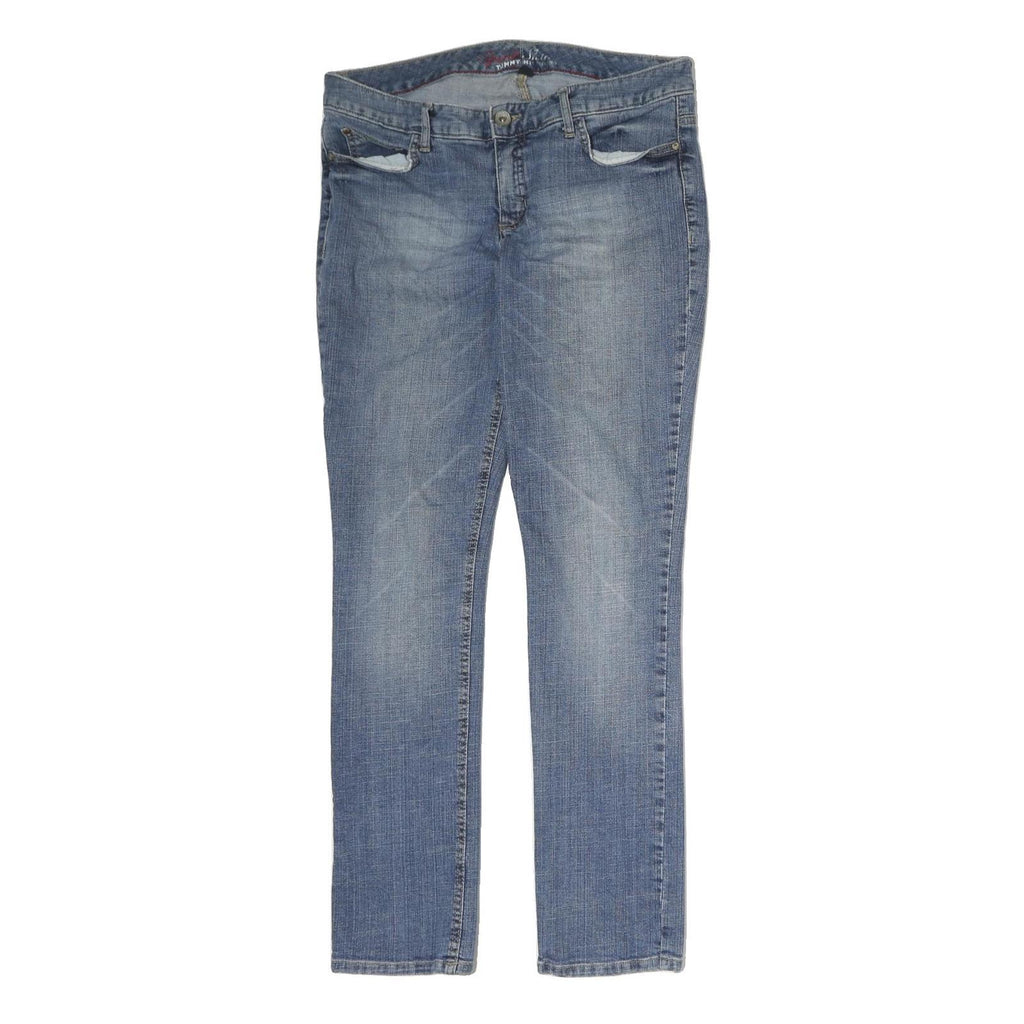 TOMMY HILFIGER Mens Regular Blue Denim Jeans W34 L31 Classic Cotton Blend Zip