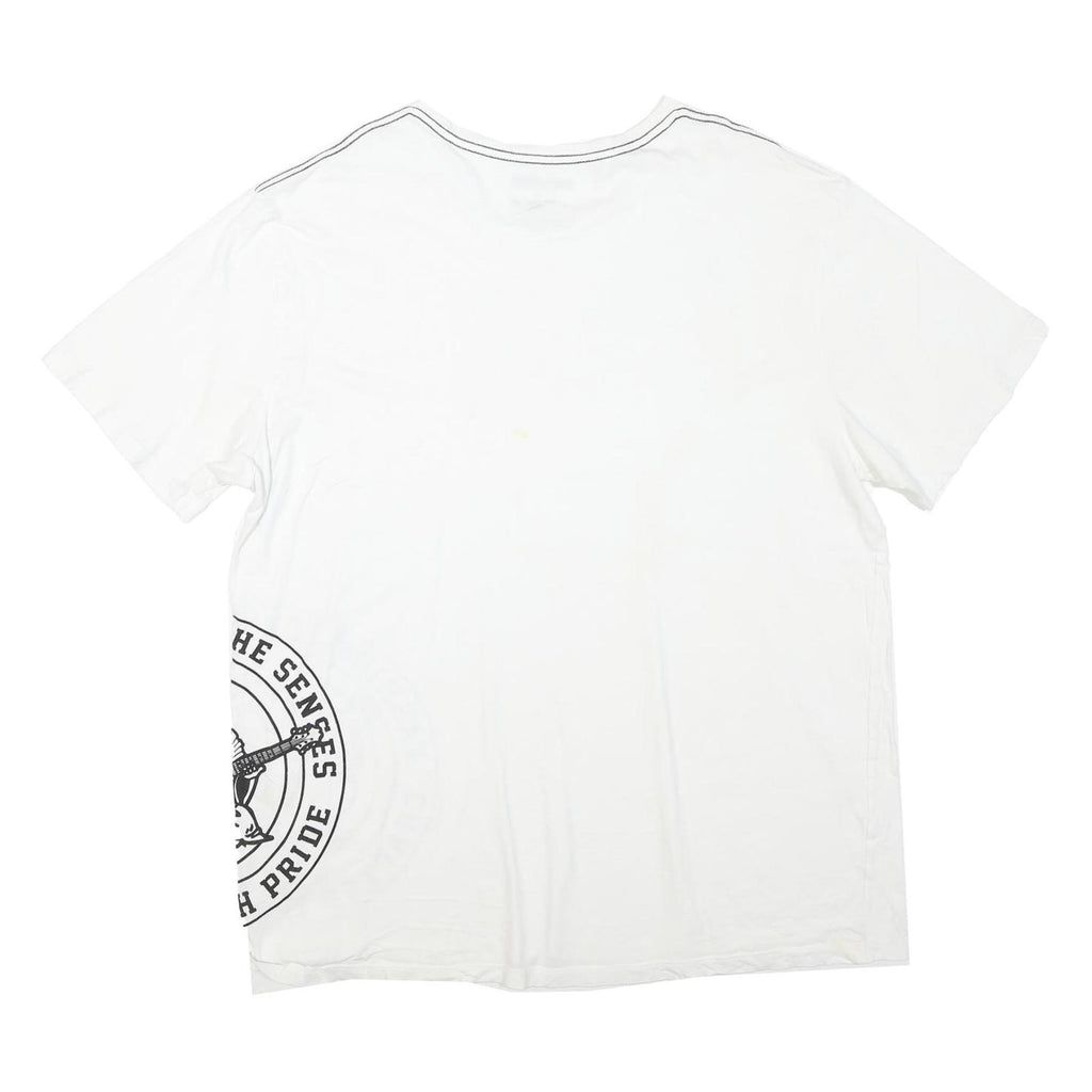 TRUE RELIGION Mens White XL Graphic T-Shirt Short Sleeve Crew Neck Cotton Blend