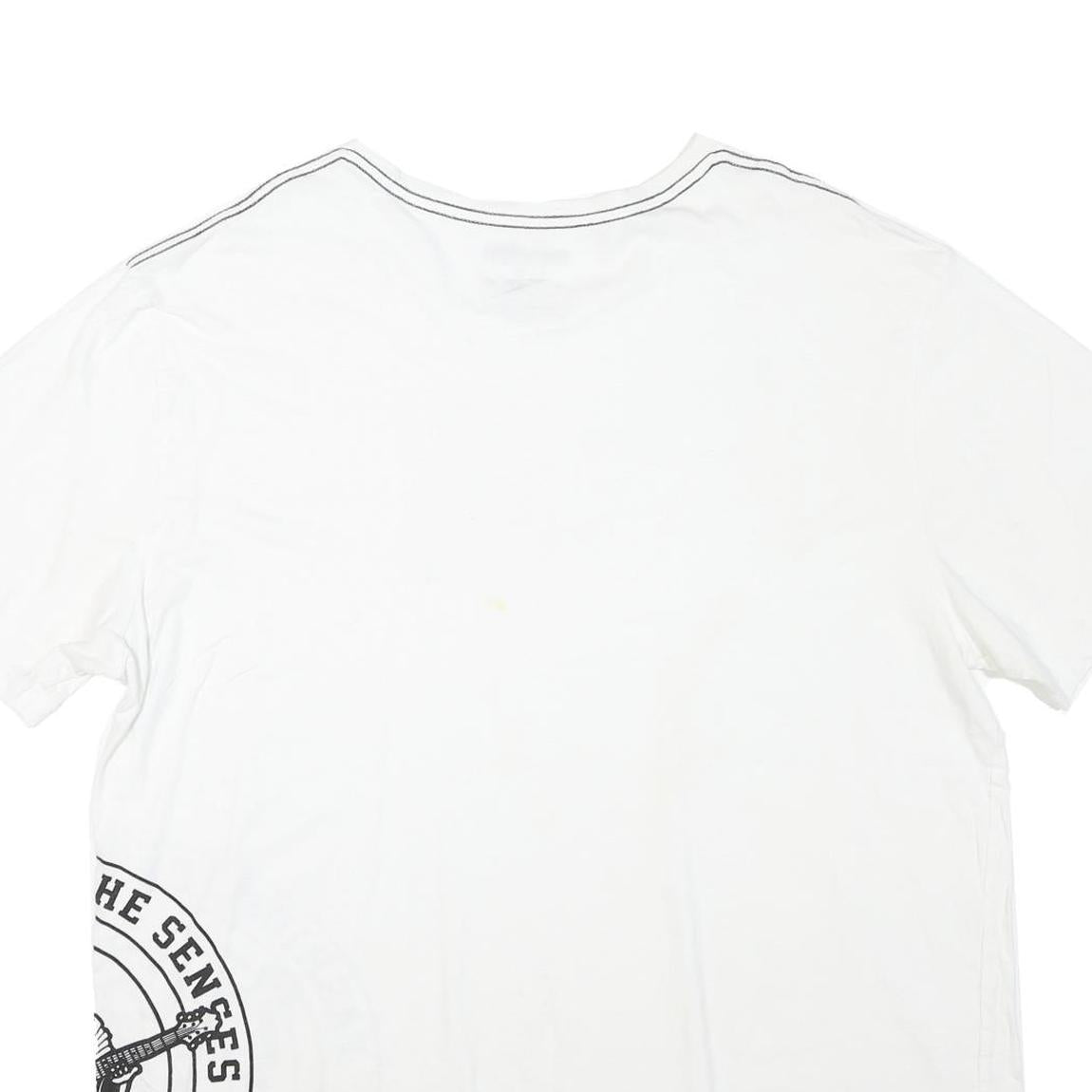 TRUE RELIGION Mens White XL Graphic T-Shirt Short Sleeve Crew Neck Cotton Blend