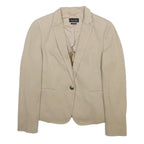 MASSIMO DUTTI Womens Beige Cotton Blend Blazer Jacket M Button Closure Tailored