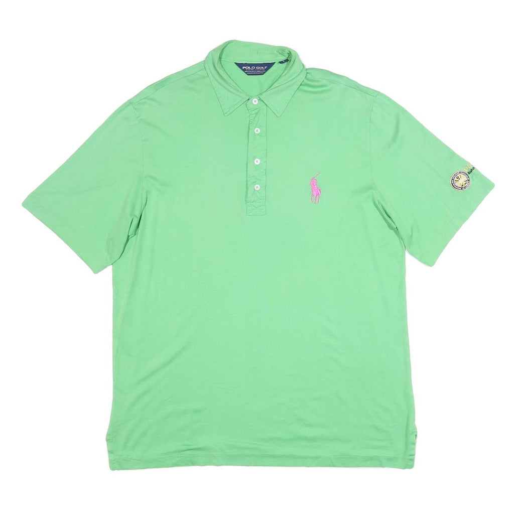 POLO RALPH LAUREN Mens Green Cotton Blend Short Sleeve Polo Shirt L Golf