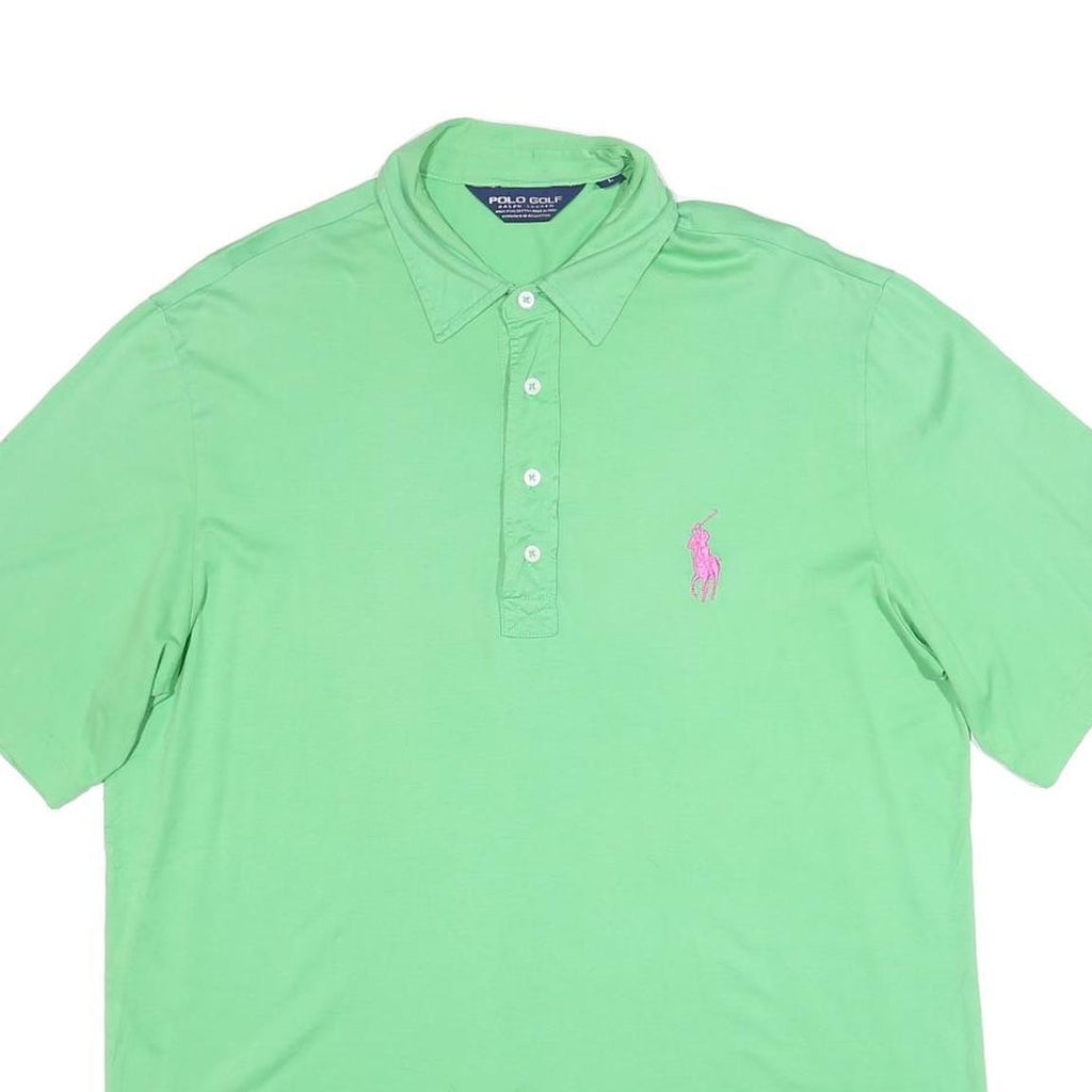 POLO RALPH LAUREN Mens Green Cotton Blend Short Sleeve Polo Shirt L Golf