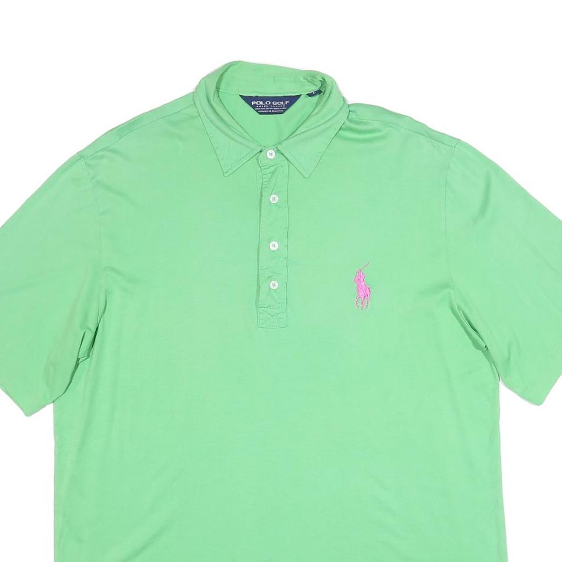 POLO RALPH LAUREN Mens Green Cotton Blend Short Sleeve Polo Shirt L Golf
