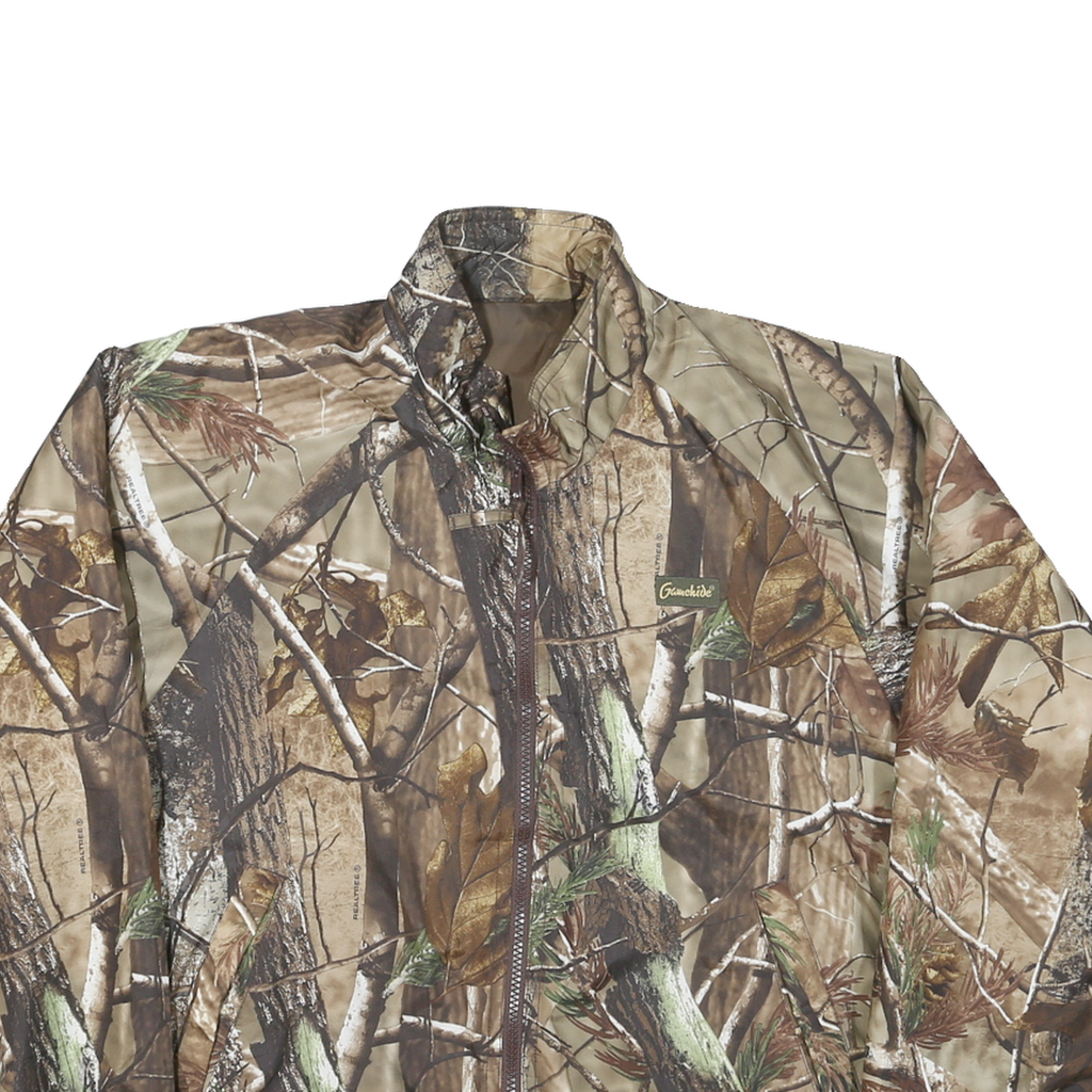 GAMEHIDE Womens Brown Nylon Outdoor Jacket M Zip Camouflage Hunting Wear