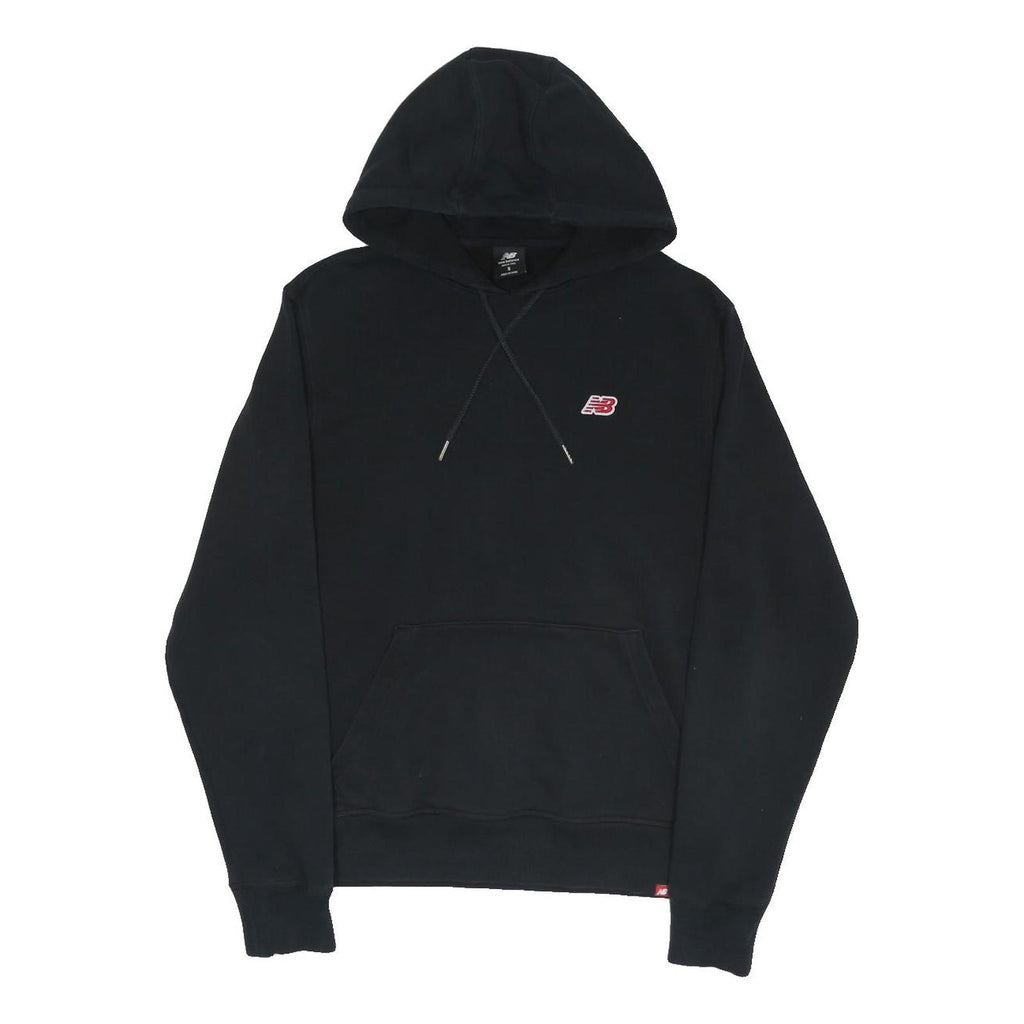 NEW BALANCE Mens Black Pullover Hoodie S Cotton Blend Sport Casual