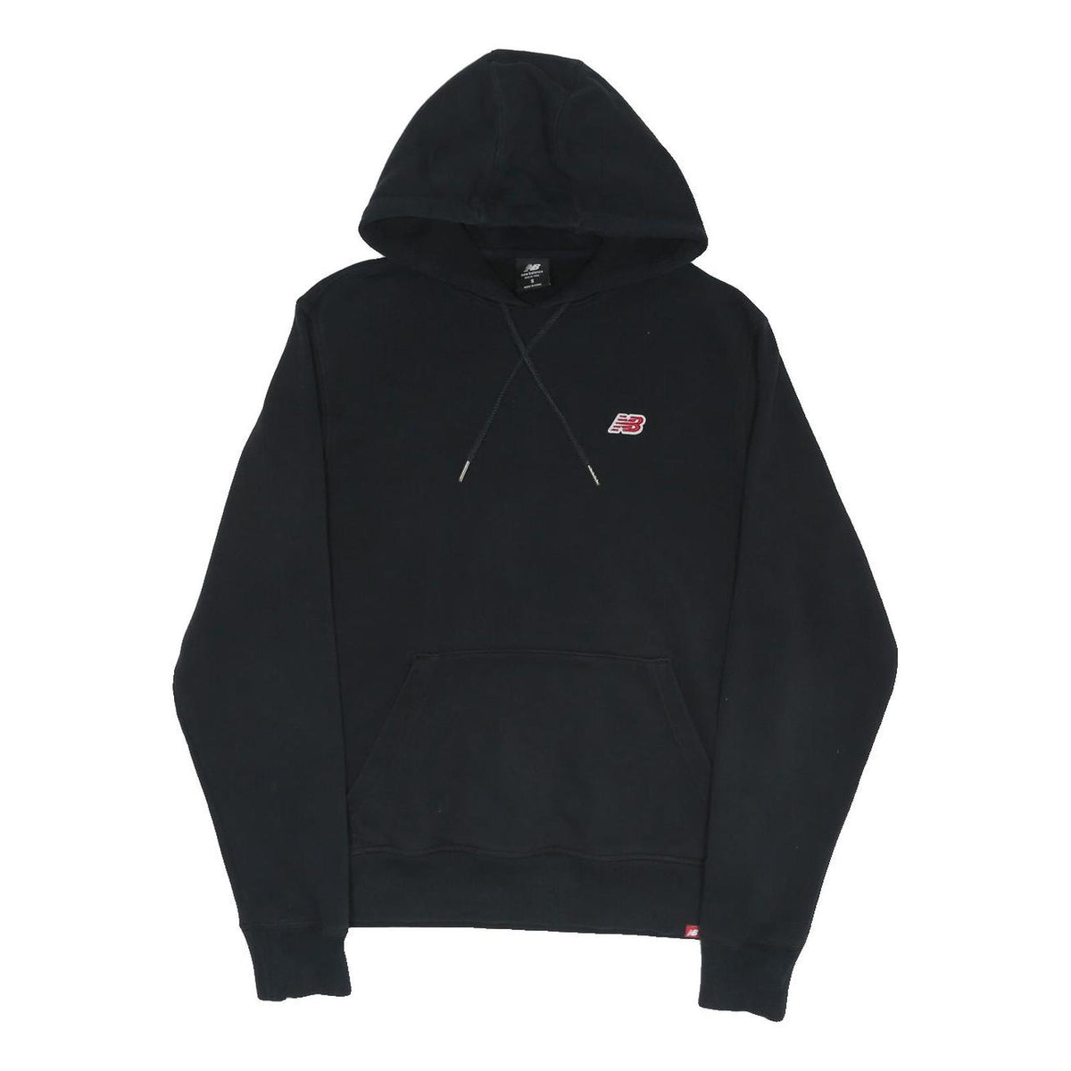 NEW BALANCE Mens Black Pullover Hoodie S Cotton Blend Sport Casual