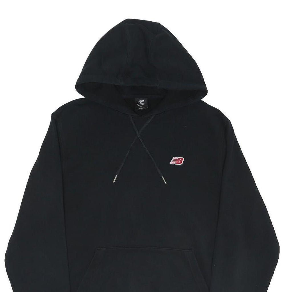 NEW BALANCE Mens Black Pullover Hoodie S Cotton Blend Sport Casual