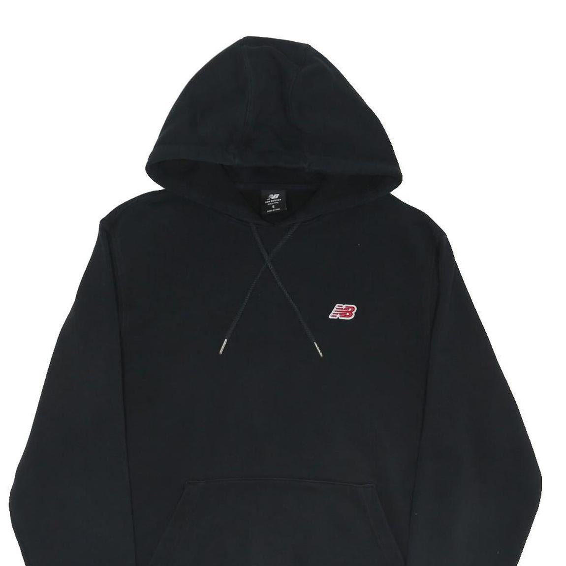 NEW BALANCE Mens Black Pullover Hoodie S Cotton Blend Sport Casual