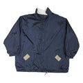 Womens Navy Blue Plain Nylon Zip Jacket L Casual Lightweight Outerwear