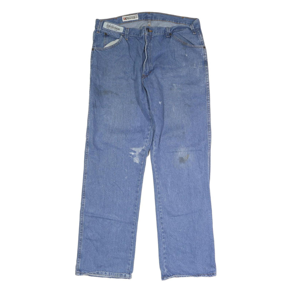 DICKIES Mens Regular Fit Straight Leg Denim Light Wash W34 L31 Button Cotton