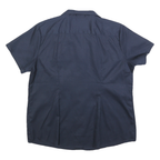 DICKIES Womens Navy Blue Work Shirt XL Cotton Blend Short Sleeve Button Front