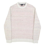 TED BAKER Mens Cream Patterned Cotton Blend Jumper Crew Neck Tight Knit S Light