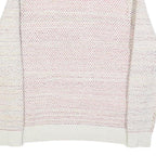 TED BAKER Mens Cream Patterned Cotton Blend Jumper Crew Neck Tight Knit S Light