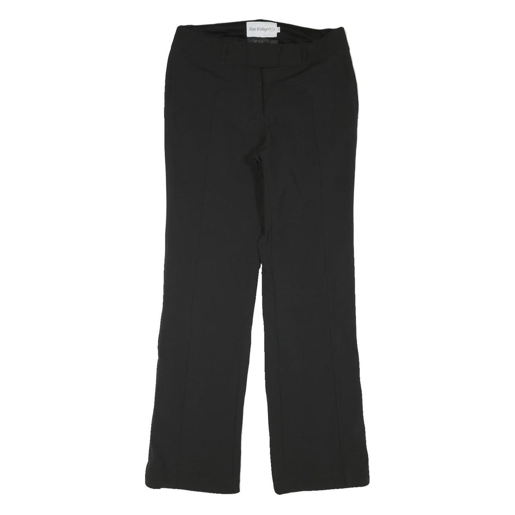 SUN VALLEY Lined Womens Black Regular Fit Trousers W32 L32 Zip Closure Smart