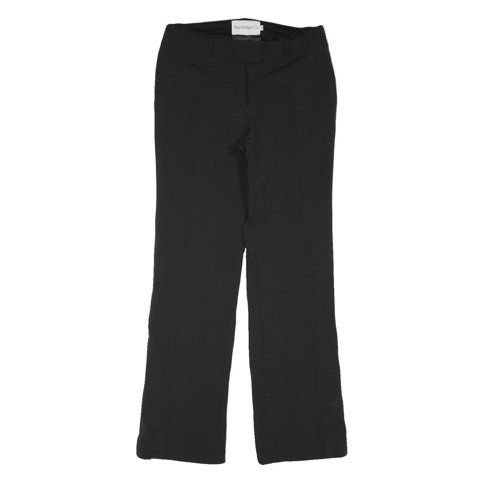 SUN VALLEY Lined Womens Black Regular Fit Trousers W32 L32 Zip Closure Smart