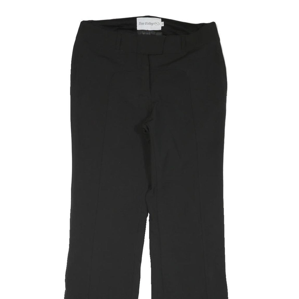 SUN VALLEY Lined Womens Black Regular Fit Trousers W32 L32 Zip Closure Smart